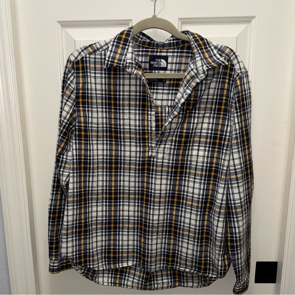 The North Face Checkered Shirt in Navy and Mustard